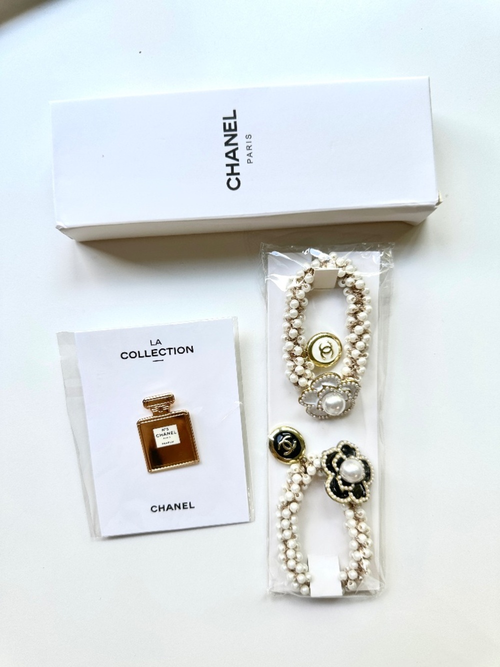 CHANEL Hair Ties and Pin